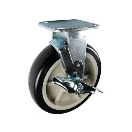 Mapp Caster 8"X2" Poly. on Polyolefin Core Whl Rgd Caster W/ Brake, 1,200 Lbs Cap 146PRX820RB